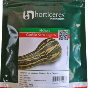 SEMENTE ABOBORA CANHÃO SECA GIGANTE HORTICERES 100G